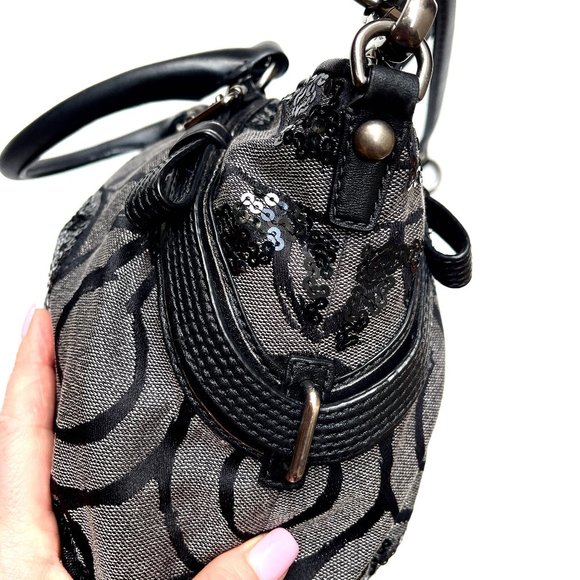 Coach Madison Metallic canvas Sequin Bag - Picture 14 of 15